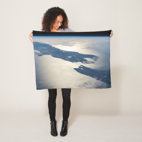 Panorama From Space Highlighting Cook Strait Fleece Blanket