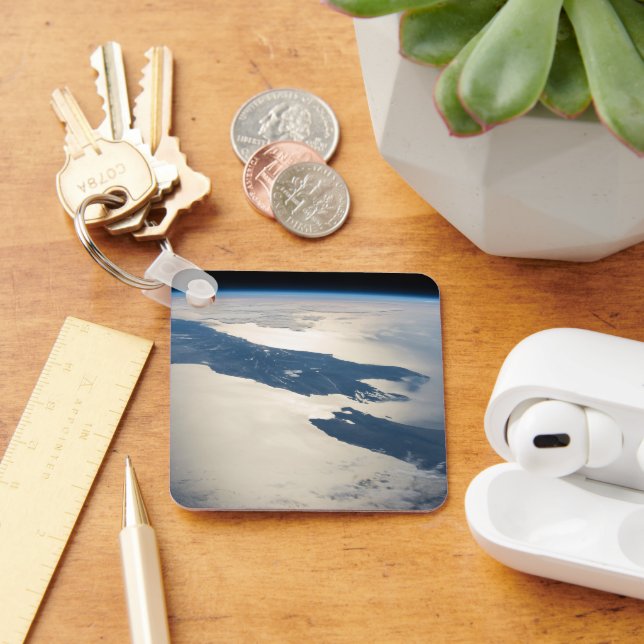 Panorama From Space Highlighting Cook Strait Keychain (Desk)