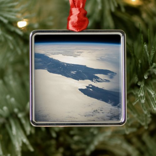 Panorama From Space Highlighting Cook Strait Metal Ornament