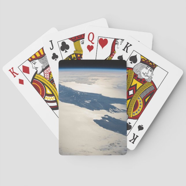 Panorama From Space Highlighting Cook Strait Poker Cards (Back)