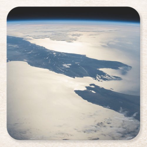 Panorama From Space Highlighting Cook Strait Square Paper Coaster