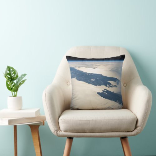 Panorama From Space Highlighting Cook Strait Throw Pillow