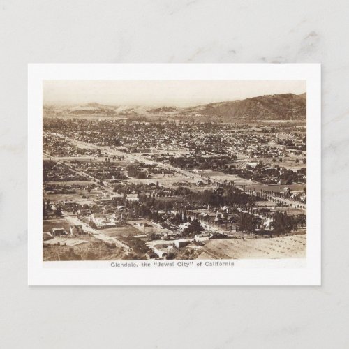 Panorama Glendale California Vintage Postcard