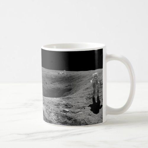 Panorama of Apollo 16 Astronaut on the Moon Coffee Mug