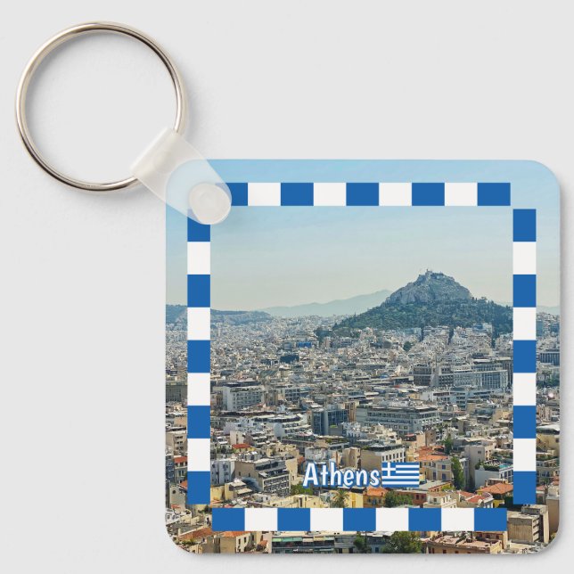 panorama of Athens, travel Keychain (Front)