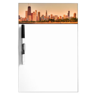 Panorama of Chicago skyline at sunrise Dry Erase Board