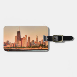 Panorama of Chicago skyline at sunrise Luggage Tag