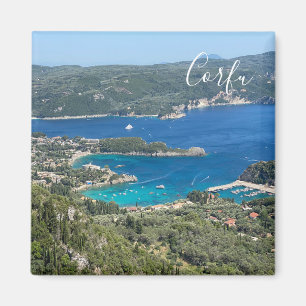 Panorama of Corfu island travel Magnet