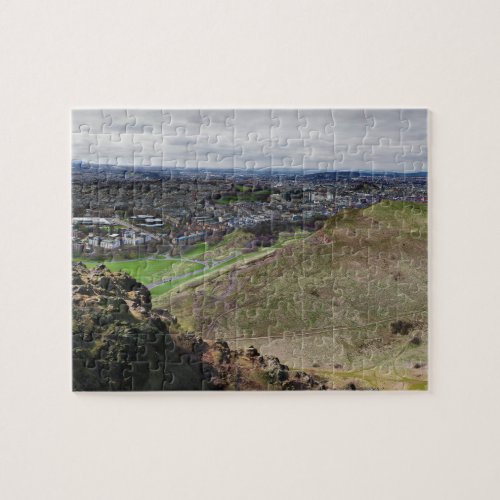 Panorama of Edinburgh Scotland from Arthurs Seat Jigsaw Puzzle