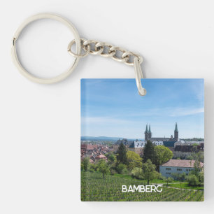 Panorama of historic old town of Bamberg, Germany Keychain