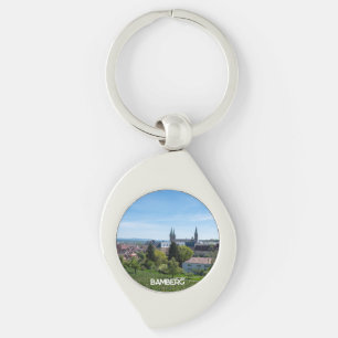 Panorama of historic old town of Bamberg, Germany Keychain