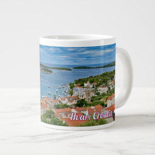 Panorama of Hvar in Croatia travel Giant Coffee Mug
