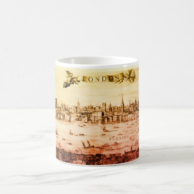 Panorama of London in 1616 Coffee Mug (Center)