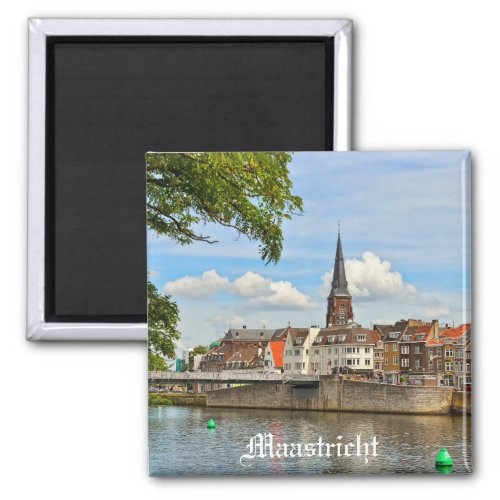 Panorama of Maastricht from river Maas or Meuse Magnet
