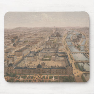 Panorama of Paris the Seine River and Louvre Mouse Pad