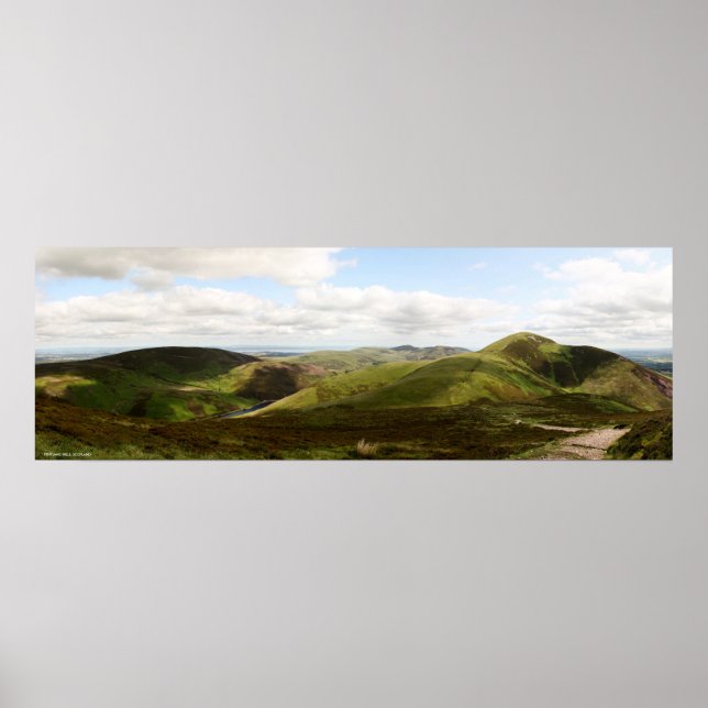 Panorama of Pentland Hills in Edinburgh, Scotland Poster (Front)