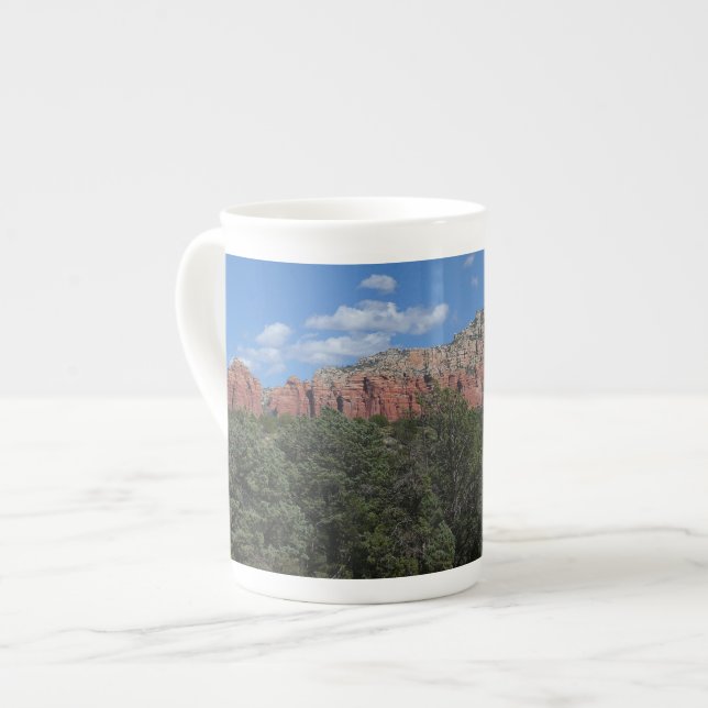Panorama of Red Rocks in Sedona Arizona Bone China Mug (Front Left)