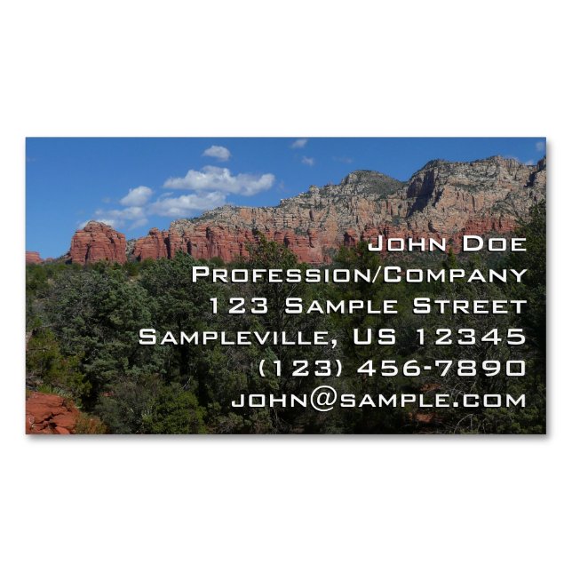 Panorama of Red Rocks in Sedona Arizona Business Card Magnet (Front)
