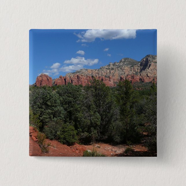 Panorama of Red Rocks in Sedona Arizona Button (Front)