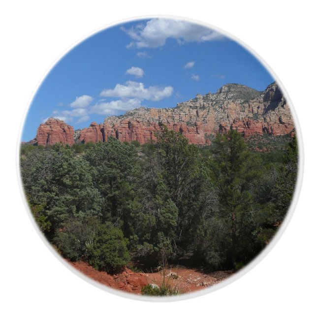 Panorama of Red Rocks in Sedona Arizona Ceramic Knob (Front)