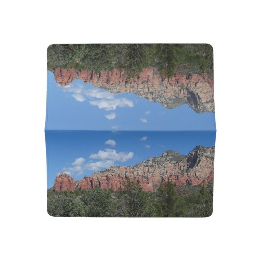 Panorama of Red Rocks in Sedona Arizona Checkbook Cover (Open)