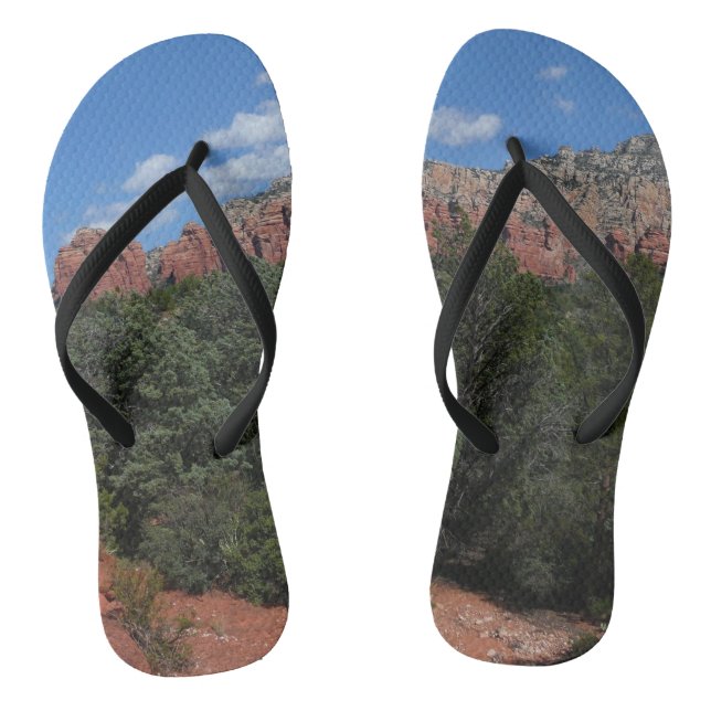Panorama of Red Rocks in Sedona Arizona Flip Flops (Footbed)