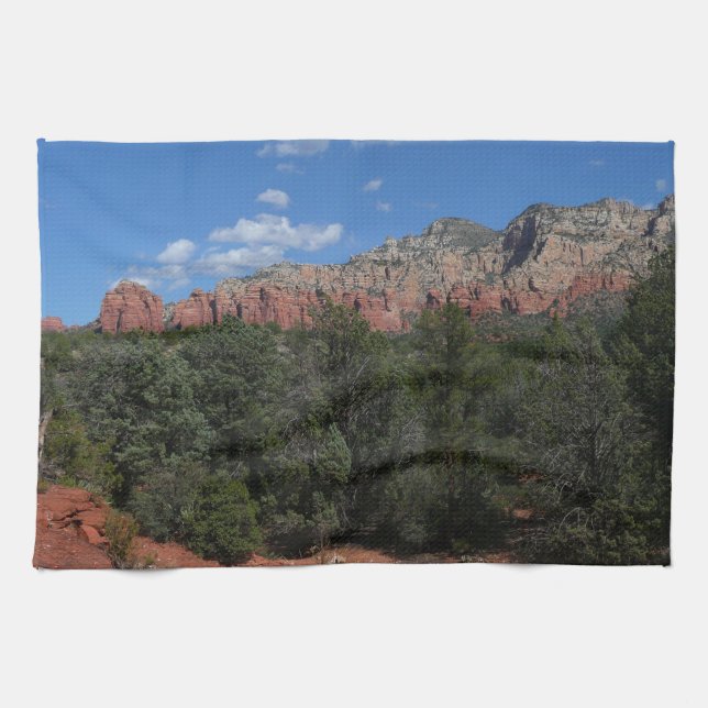 Panorama of Red Rocks in Sedona Arizona Kitchen Towel (Horizontal)