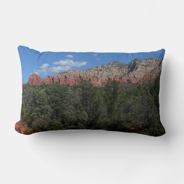 Panorama of Red Rocks in Sedona Arizona Lumbar Pillow (Front)