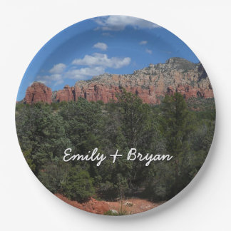 Panorama of Red Rocks in Sedona Arizona Paper Plates