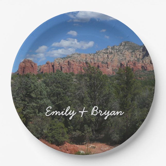 Panorama of Red Rocks in Sedona Arizona Paper Plates (Front)