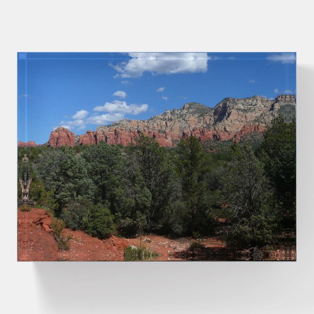 Panorama of Red Rocks in Sedona Arizona Paperweight (Front)