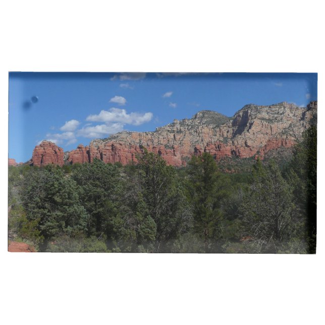 Panorama of Red Rocks in Sedona Arizona Place Card Holder (Front)