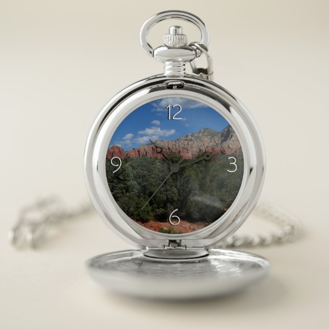 Panorama of Red Rocks in Sedona Arizona Pocket Watch (Inside)