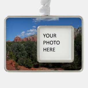 Panorama of Red Rocks in Sedona Arizona Silver Plated Framed Ornament