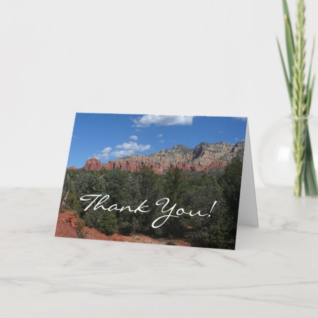 Panorama of Red Rocks in Sedona Arizona Thank You Card (Front)