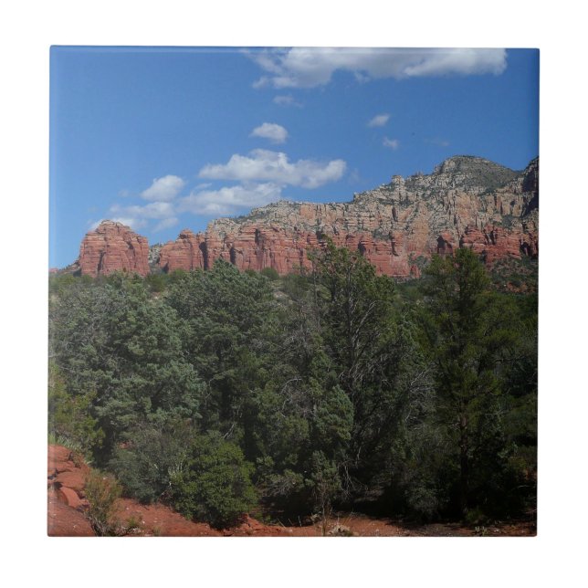 Panorama of Red Rocks in Sedona Arizona Tile (Front)