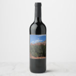 Panorama of Red Rocks in Sedona Arizona Wine Label