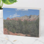 Panorama of Red Rocks in Sedona Arizona Wooden Box Sign