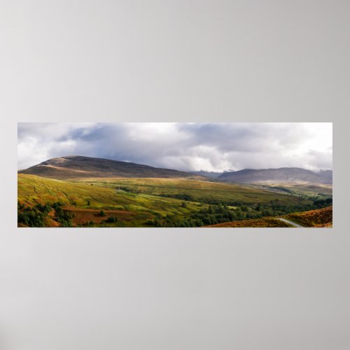 Panorama of Scottish Highlands Poster