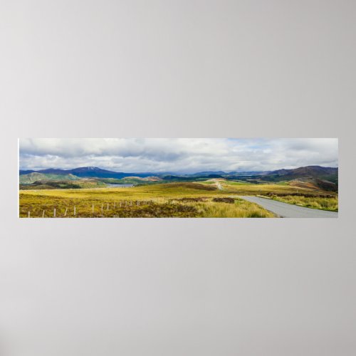 Panorama of Scottish Highlands Poster