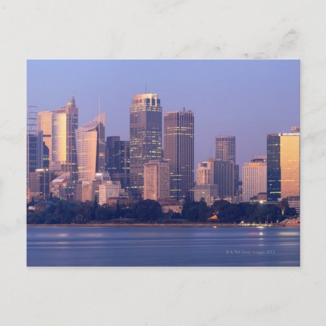 Panorama of Sydney Skyline at Sunset, Australia Postcard (Front)