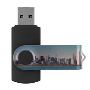 Panorama of the Chicago skyline Flash Drive