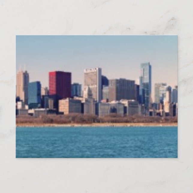 Panorama of the Chicago skyline Postcard (Front)