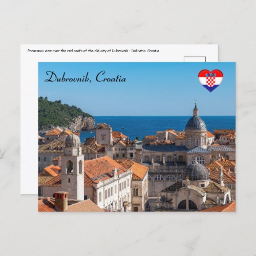 Panorama of the city of Dubrovnik _ Croatia Postcard