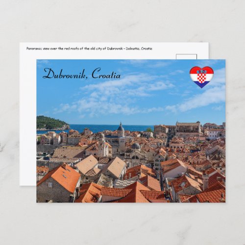 Panorama of the city of Dubrovnik _ Croatia Postcard
