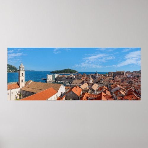 Panorama of the city of Dubrovnik _ Croatia Poster