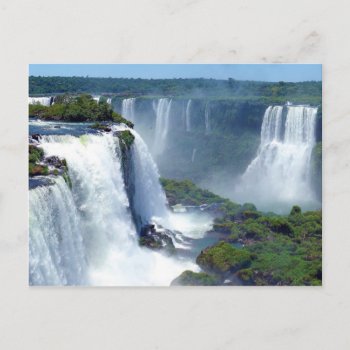 Panorama Of The Iguazu Waterfalls From Brazil Postcard by allphotos at Zazzle