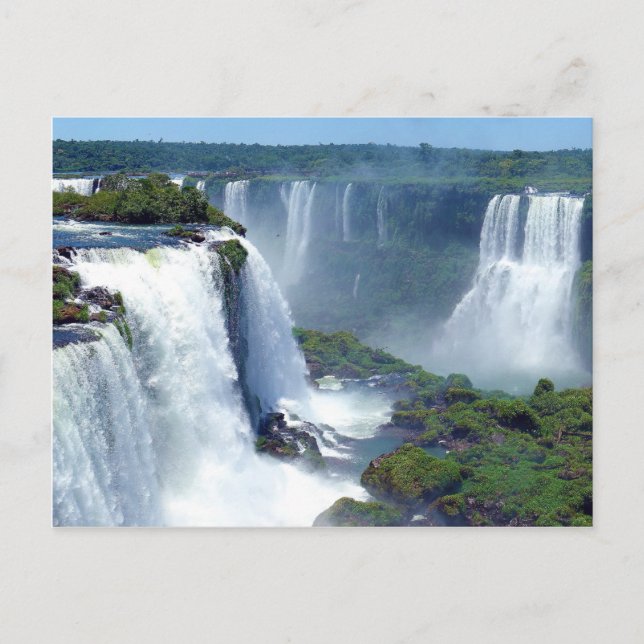 Panorama of the Iguazu Waterfalls from Brazil Postcard (Front)