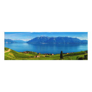 Panorama on Lavaux region, Vaud, Switzerland Photo Print
