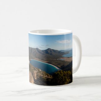 Panorama over beautiful Wineglass Bay Tasmania